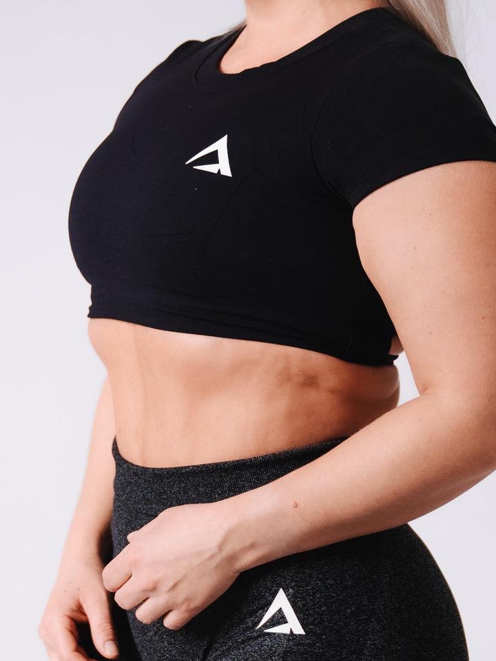 OpenBack Crop Tee - Black