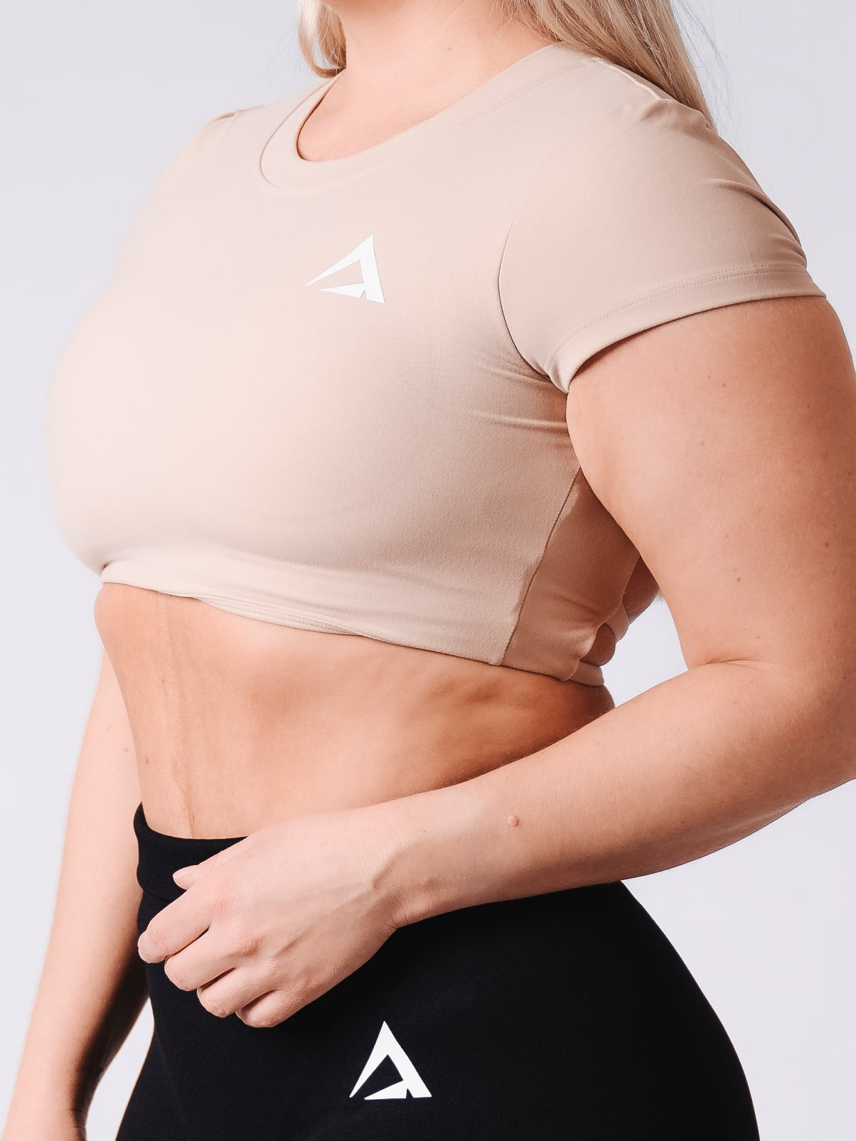 OpenBack Crop Tee - Khaki