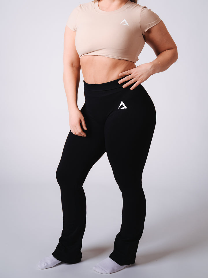 OpenBack Crop Tee - Khaki