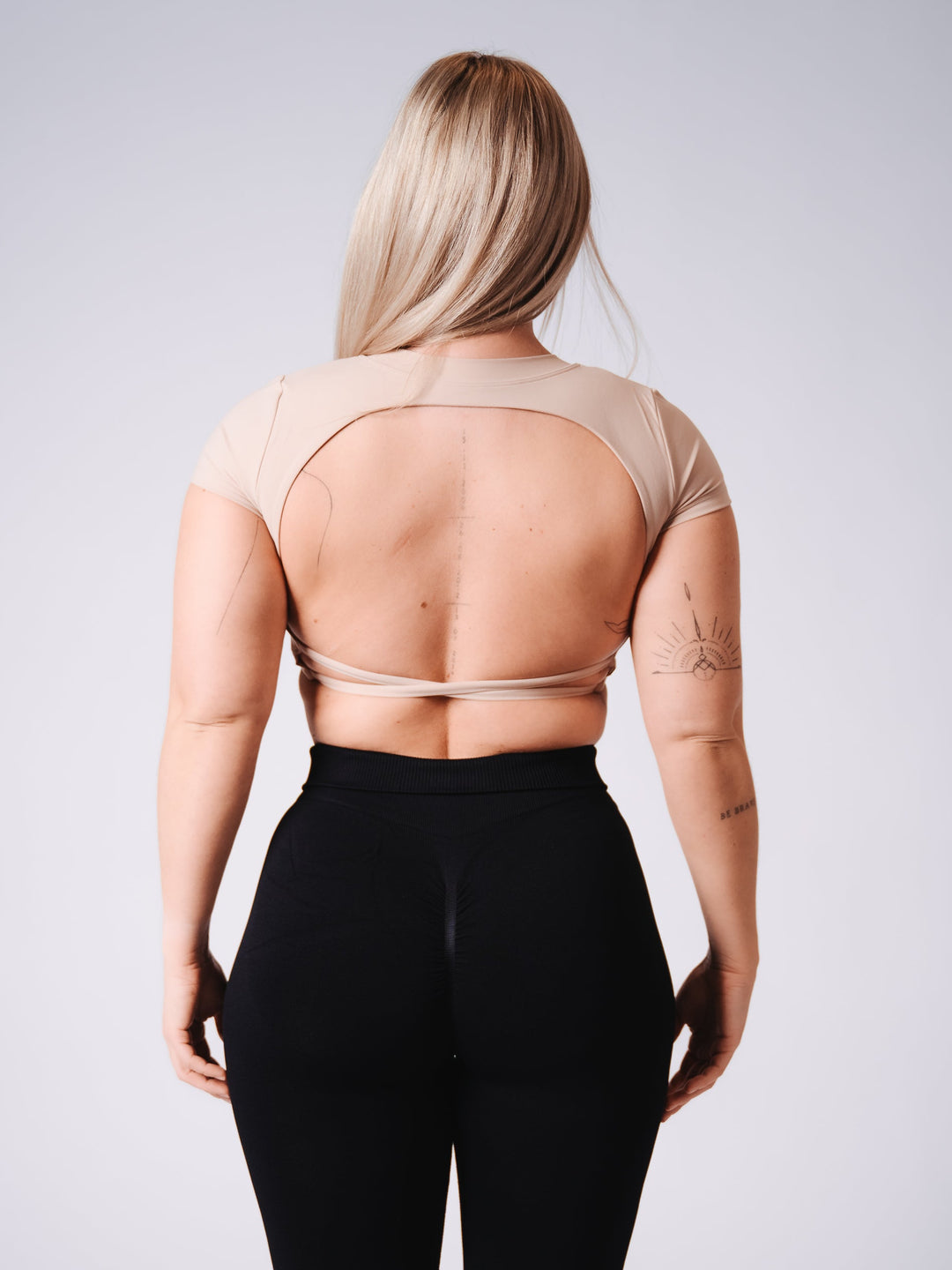 OpenBack Crop Tee - Khaki