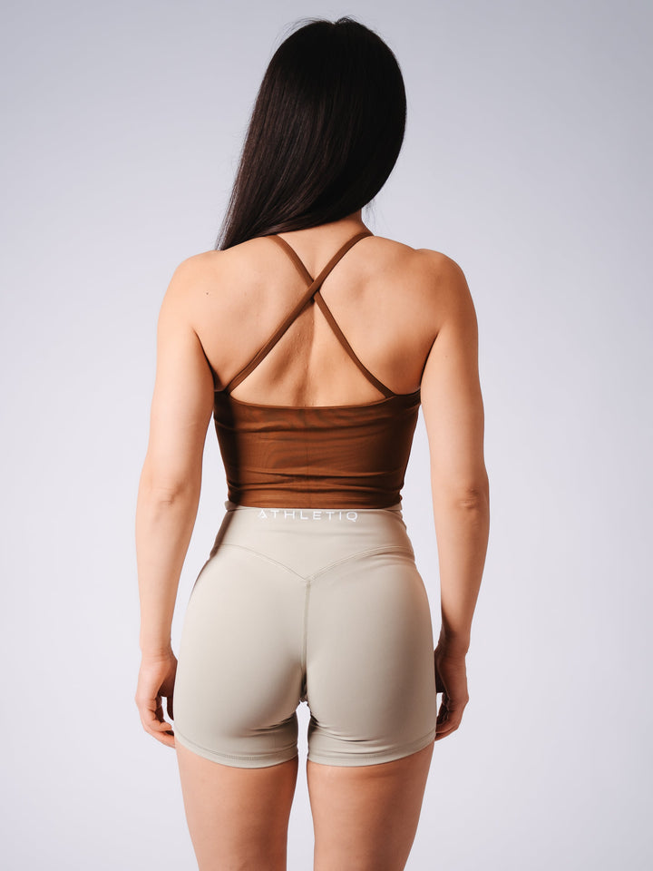 CrossForm Crop - Brown